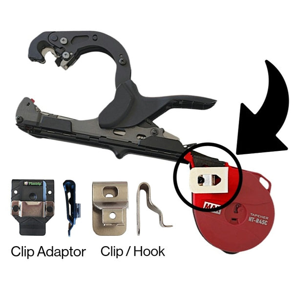 Tapener Holder – Clip and Clip Adapter - Plastrip